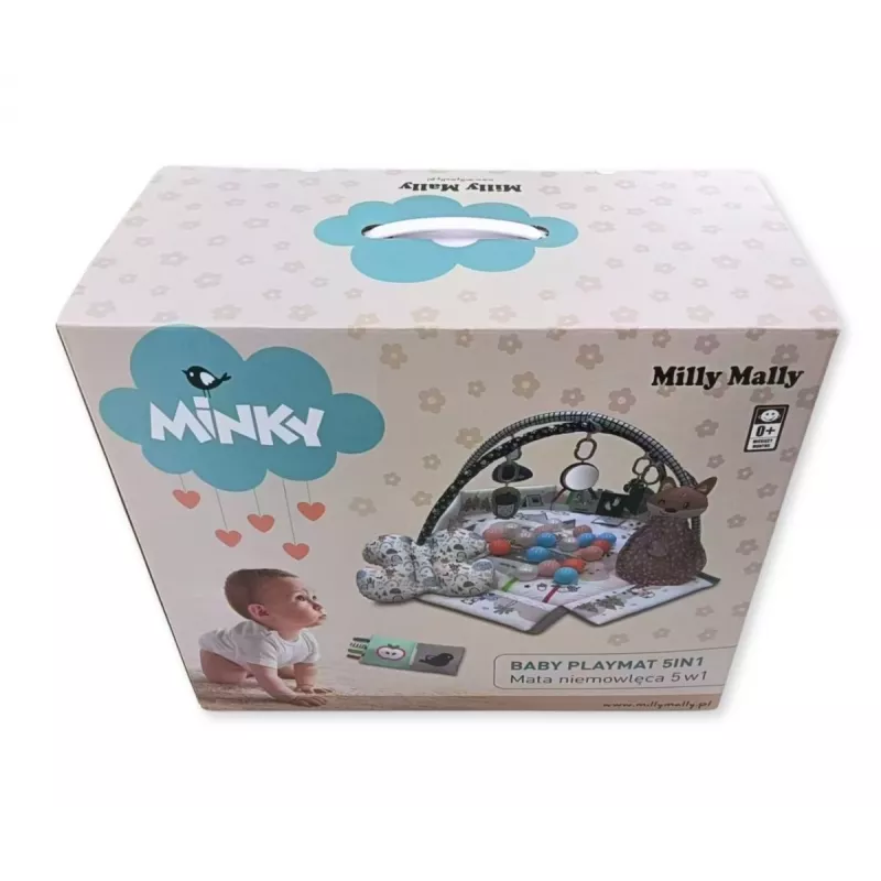Beebi mängumatt milly mally Baby Mat 5in1 Minky – multifunktsionaalne 5-ühes beebimatt kõhuliolekuks, mängimiseks, puhkamiseks, roomamiseks, reisimiseks