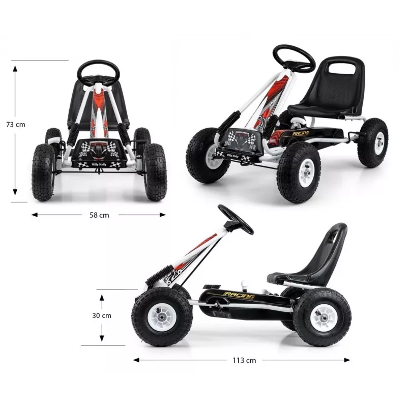 Milly Mally Ride-On Go-Kart Thor Valge