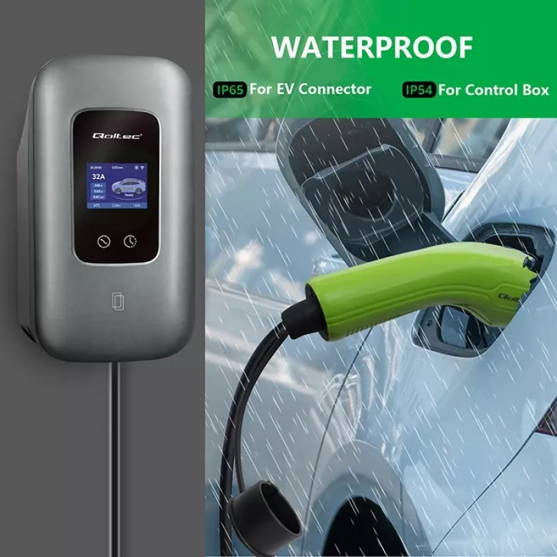 EV laadimisjaam QOLTEC 3-faasiline 22 kW 32 A WiFi-ga (mudel 52723)
