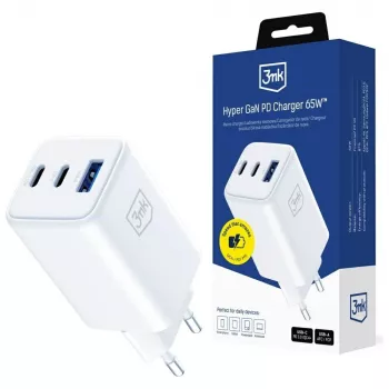 3MK laadija Hyper GaN 65W QC4+ — USB GaN 65W kiirlaadija QC4+ toega