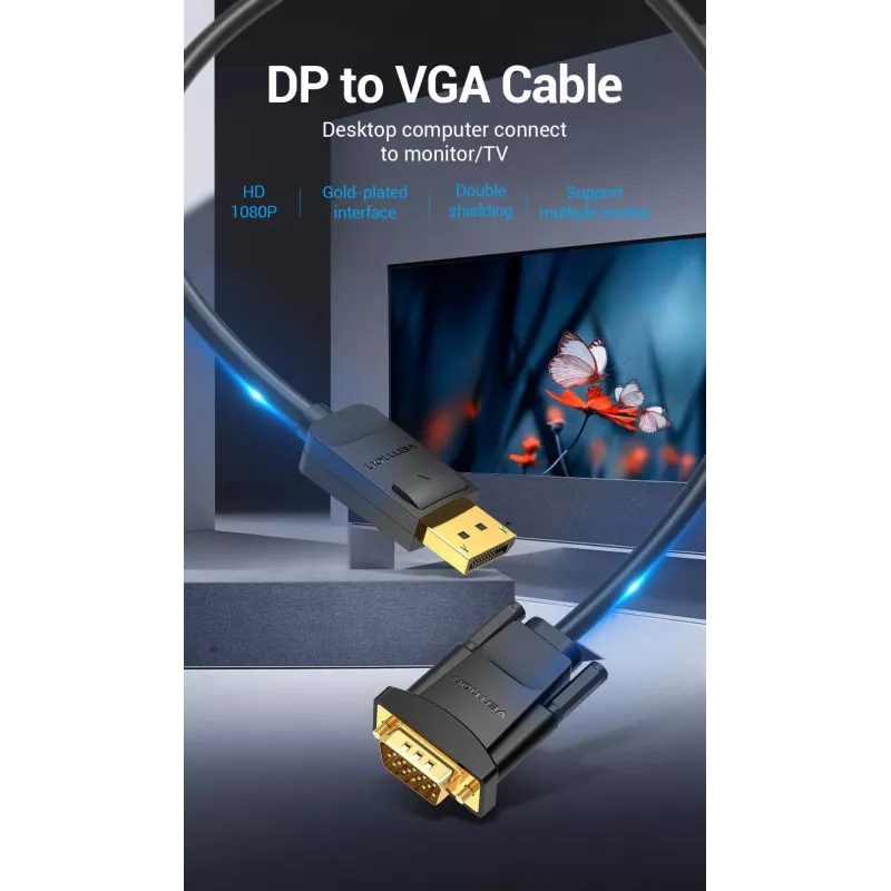 Kaabel DP-VGA 2M/MUST Hblbh Vention