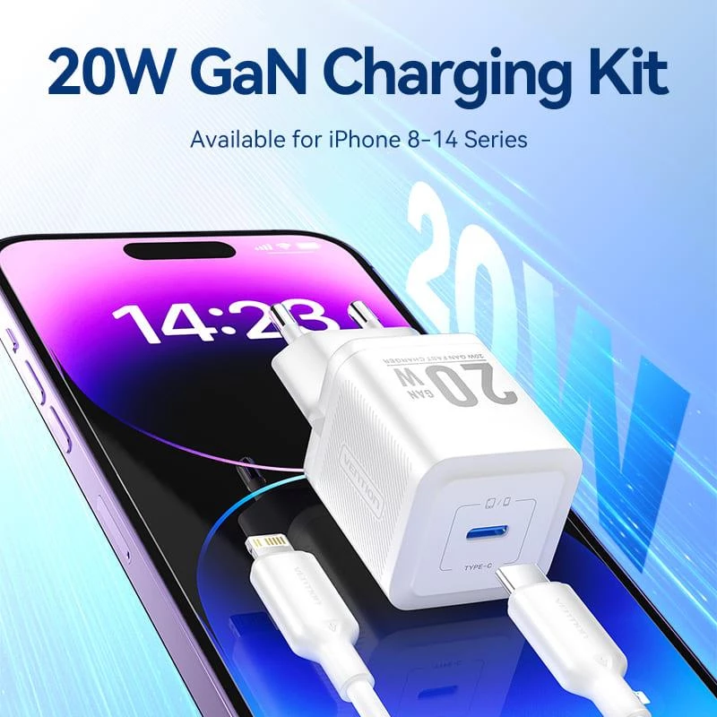 Seinale kinnitatav USB-C/20W mobiililaadija TZ-FEPW0-EU-02 Vention