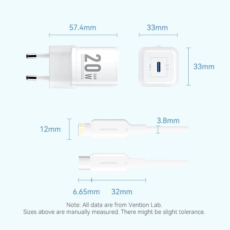Seinale kinnitatav USB-C/20W mobiililaadija TZ-FEPW0-EU-02 Vention
