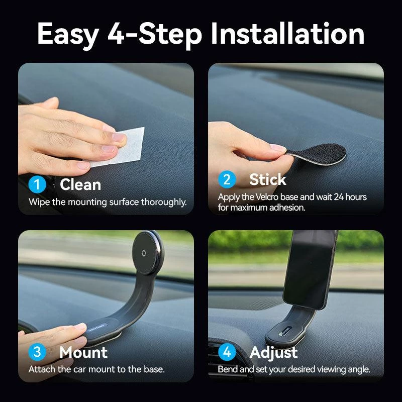 Mobiililaadija auto MAGNETIC/WRL Must KSJB0 Vention