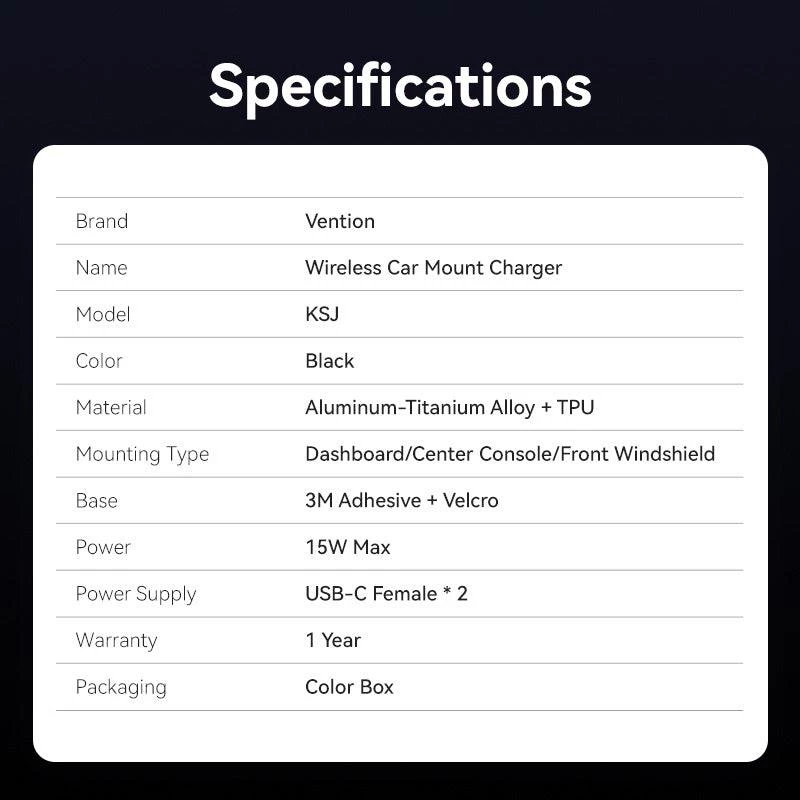 Mobiililaadija auto MAGNETIC/WRL Must KSJB0 Vention
