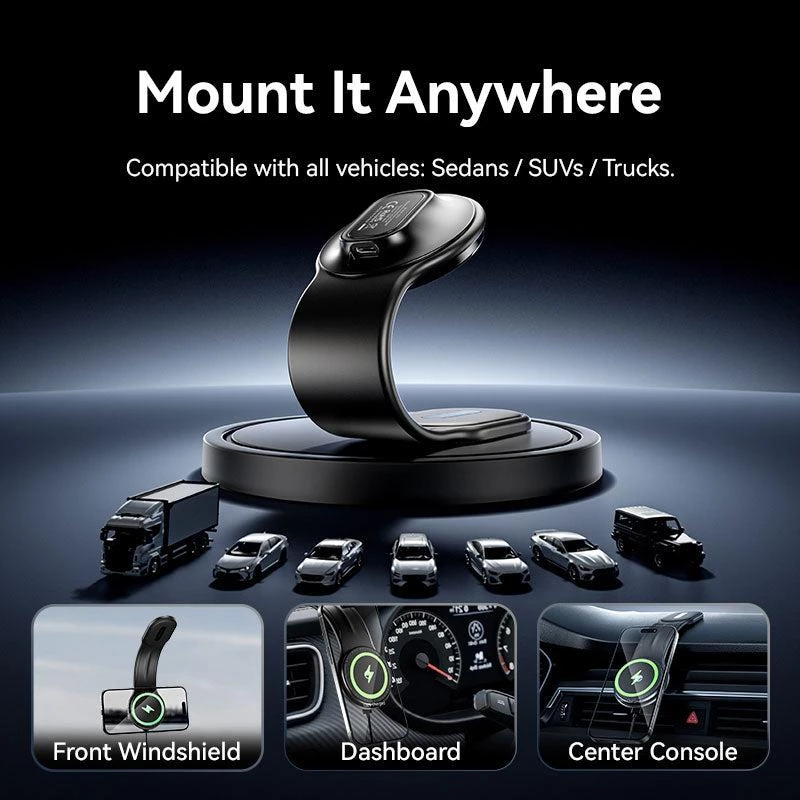 Mobiililaadija auto MAGNETIC/WRL Must KSJB0 Vention