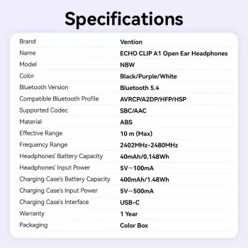 Peakomplekt Wrl Echo Clip A11/Must NBWB0-PH Vention