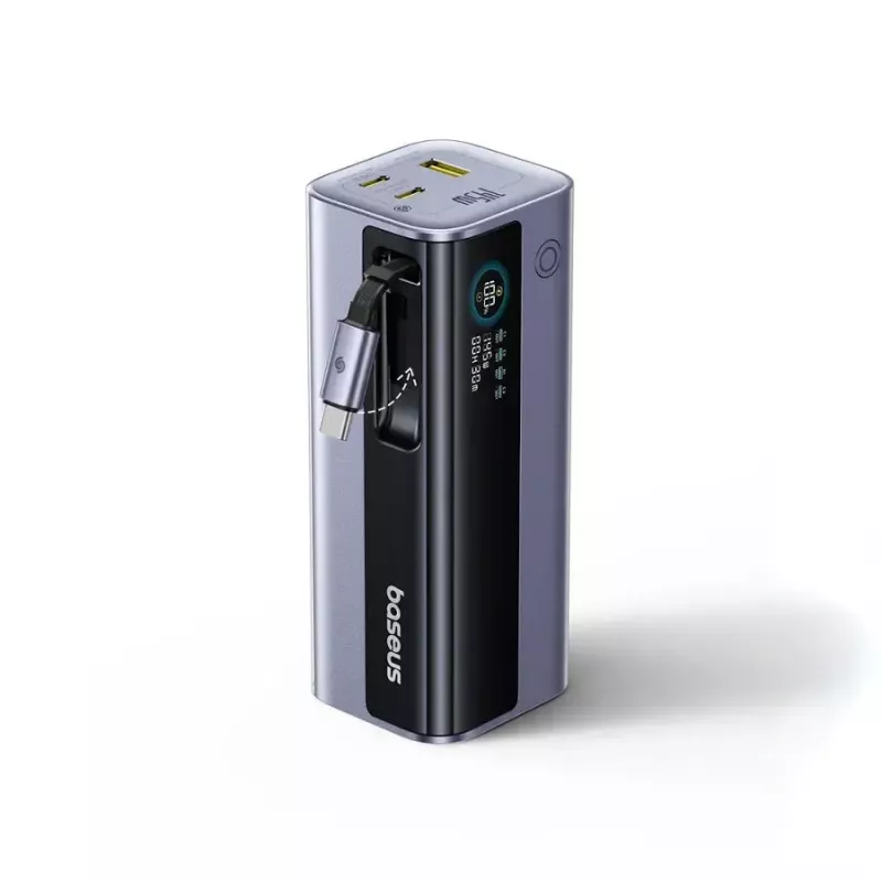 Kaasaskantav akupank Baseus EnerGeek GR11 20000 mAh LiPo 145W, 2× USB-C + 1× USB-A, 20V, Must