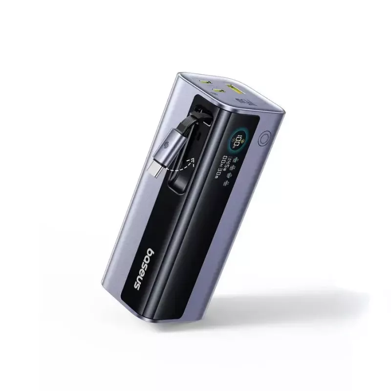 Kaasaskantav akupank Baseus EnerGeek GR11 20000 mAh LiPo 145W, 2× USB-C + 1× USB-A, 20V, Must