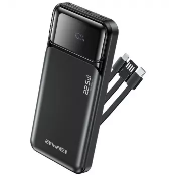 Powerbank Awei PA-91 10000mAh 22,5W PD 2xUSB-C + kaabel must