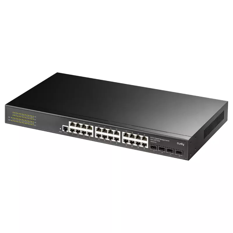 Hallatav L2 Gigabit Etherneti kommutaator Cudy GS2008S2 8 RJ-45 10/100/1000 pordi ja 2 SFP-ga, 1U riiulimontaaž, must
