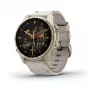 Nutikell GARMIN Fenix 8 43 mm, 1,3-tolline AMOLED 416×416, puuteekraan, Wi‑Fi, GPS, 32 GB, kuldne korpus, hall nahkrihm