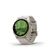 Nutikell GARMIN Fenix 8 43 mm, 1,3-tolline AMOLED 416×416, puuteekraan, Wi‑Fi, GPS, 32 GB, kuldne korpus, hall nahkrihm