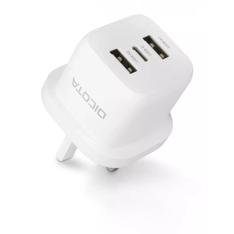 Dicota toiteplokk - kompaktne, sülearvuti - 32 W - 3 A - 3 väljundporti (USB-C, 2 x USB)