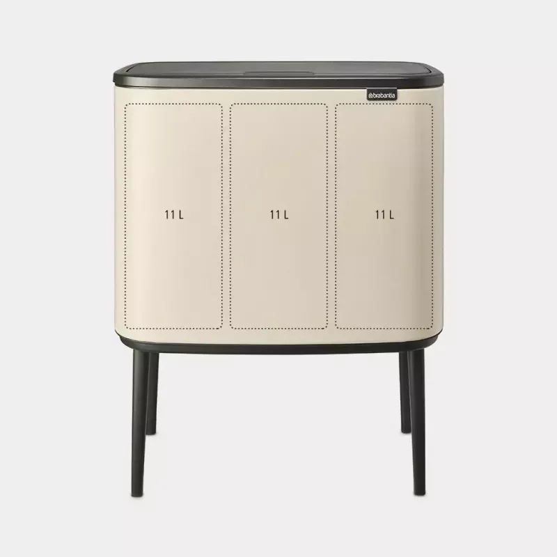 Brabantia Bo Touch Bin 33 L 3 korvi beež laius 540 mm sügavus 312 mm kõrgus 680 mm