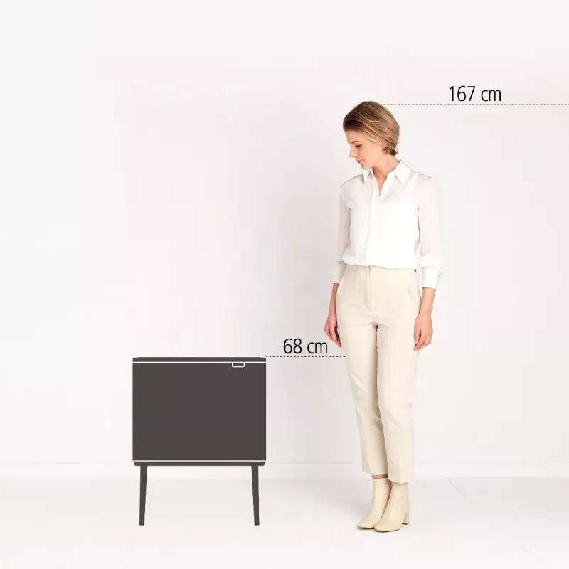 Brabantia Bo Touch Bin 33 L 3 korvi beež laius 540 mm sügavus 312 mm kõrgus 680 mm
