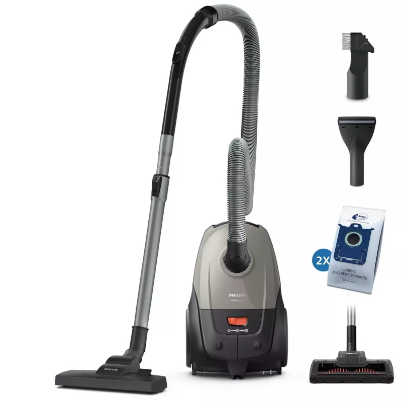Silindertolmuimeja Philips 2000 series XD2152/12 — 850 W, 3 L tolmukott, HEPA-filter, kuivpuhastus