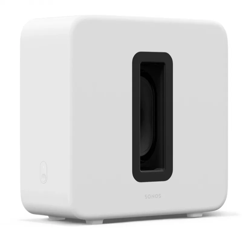 Aktiivne bassikõlar Sonos Sub 4 — D-klassi võimendi, AC 110–240V, 40,2×15,8×38,9 cm, must või valge