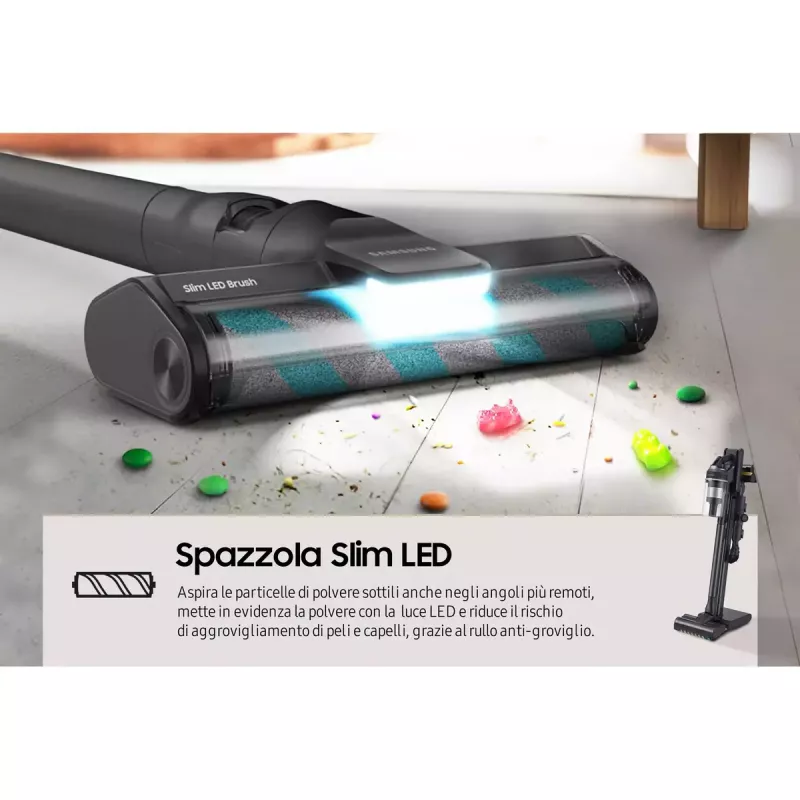 Püsttolmuimeja Samsung VS20C9554TK — aku, liitiumioon, 580 W, tolmukotita 0,8 L, tsüklon, must