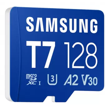 MicroSDXC mälukaart Samsung T7 128 GB UHS-I U3 V30 170 MB/s Sinine