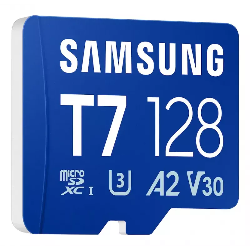 MicroSDXC mälukaart Samsung T7 128 GB UHS-I U3 V30 170 MB/s Sinine