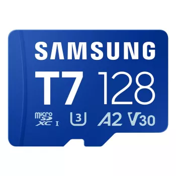 MicroSDXC mälukaart Samsung T7 128 GB UHS-I U3 V30 170 MB/s Sinine