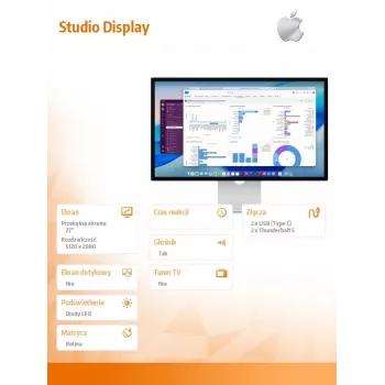 Monitor Apple Studio Display (standardklaas) kallutatava ja kõrgusega reguleeritava alusega