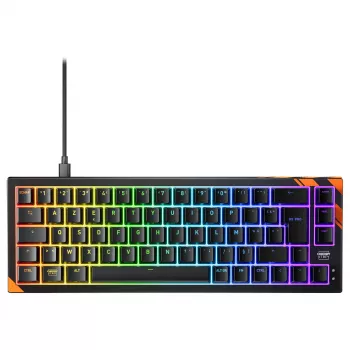 Mehaaniline mänguriklaviatuur Cherry K5 PRO TMR COMPACT — 65% AZERTY, USB-juhtmega, RGB-taustvalgustus, must/oranž