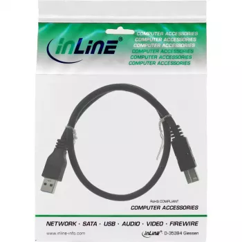 InLine USB 3.2 Gen.1 kaabel, A-tüüpi isane B-tüüpi isasele, 5 Gbit/s, 1,5 m, must