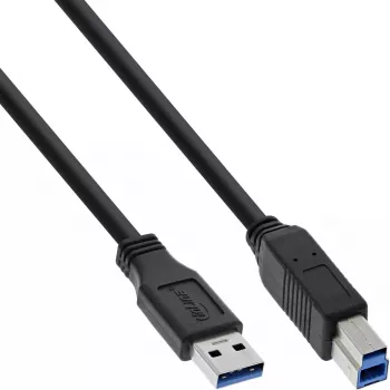 InLine USB 3.2 Gen.1 kaabel, A-tüüpi isane B-tüüpi isasele, 5 Gbit/s, 1,5 m, must