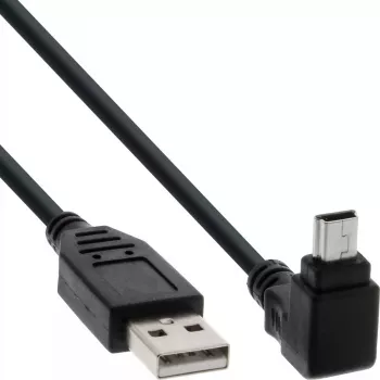 InLine USB 2.0 kaabel USB A-pistik Mini-USB B isasele, 90° ülesnurga pistikutega, 1,5 m, must