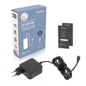 MITSU vahelduvvooluadapter USB-C 45 W USB-C (must) — 45W USB-C toiteadapter kaasaskantavatele seadmetele
