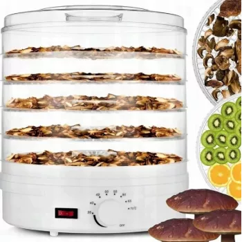 Extralink Home suur toidukuivati seentele, puuviljadele, köögiviljadele ja ürtidele, võimas Pro 500 W + 5 alust 27 cm valge