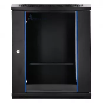 Extralink Lite 12U 530X400 SEINALE KINNITATAV Rackmount-kapp Must riiuliga