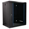 Extralink Lite 12U 530X400 SEINALE KINNITATAV Rackmount-kapp Must riiuliga
