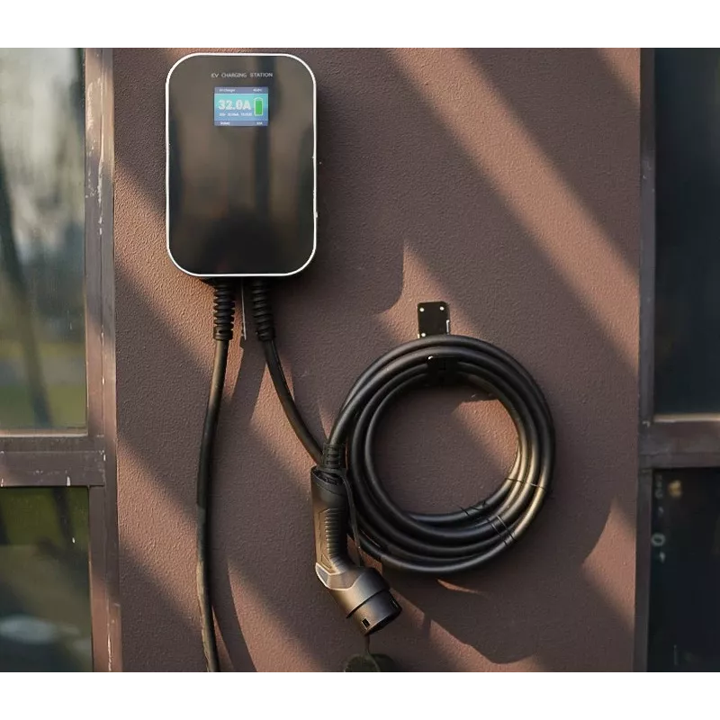 Extralink BS20-BC-22kW-APP elektriauto laadija Type 2 32A 22kW, 3 faasi, LCD ekraan, rakendus, 6,1 m