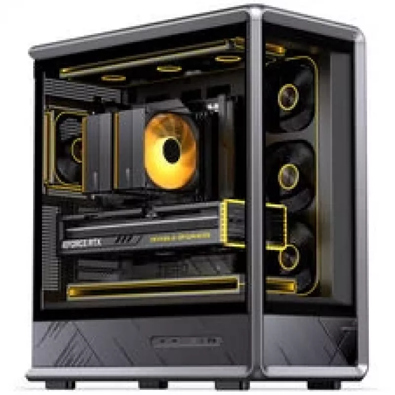 Jonsbo D401 PC-korpus, Midi Tower, ATX, karastatud klaas - must