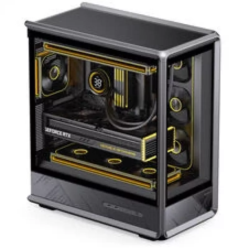Jonsbo D401 PC-korpus, Midi Tower, ATX, karastatud klaas - must