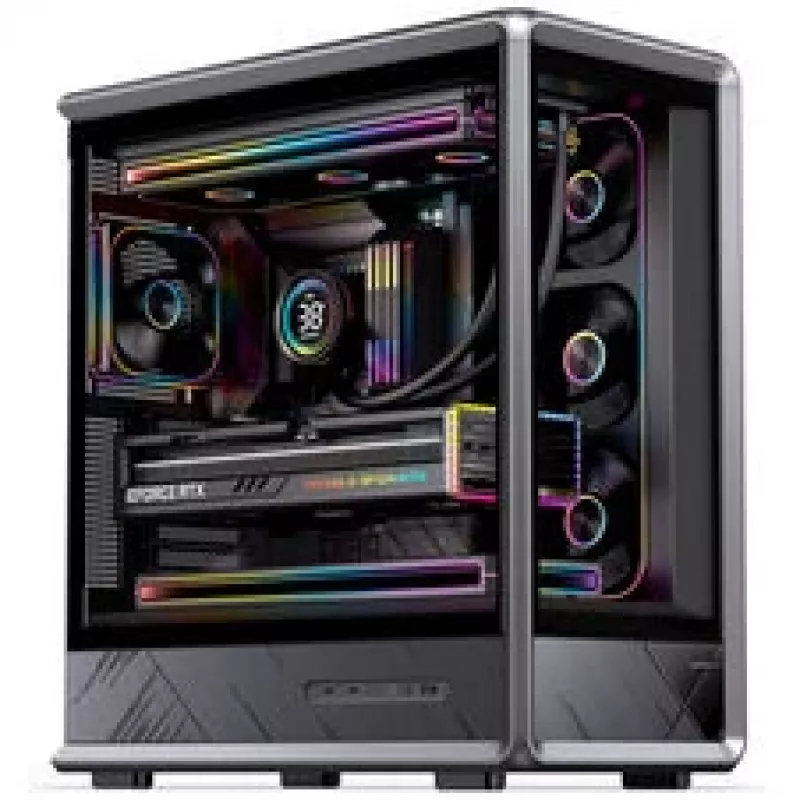 Jonsbo D401 PC-korpus, Midi Tower, ATX, karastatud klaas - must