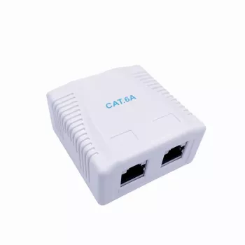 Seinale paigaldatav varjestatud võrgupesa GEMBIRD Gniazdo natynkowe 2×RJ45 Cat6A FTP