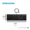 HP 125 juhtmega klaviatuur, täissuuruses, USB, membraan, must