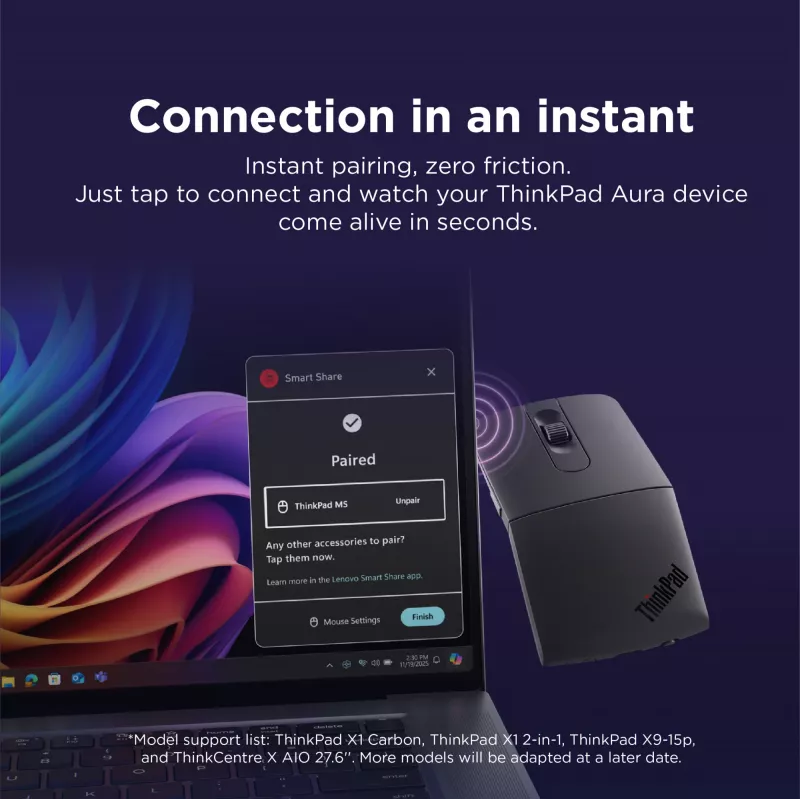 Juhtmevaba kahekäeline Bluetooth-hiir Lenovo 4Y51T62792 — IR LED, 4000 DPI, 7 nuppu, ratas, hall