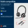 HP Poly Mustwire 8225 USB-C peakomplekt, juhtmega, kontor/kõnekeskus, 185 g, peakomplekt, must
