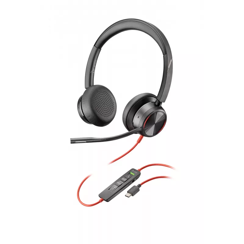 HP Poly Mustwire 8225 USB-C peakomplekt, juhtmega, kontor/kõnekeskus, 185 g, peakomplekt, must