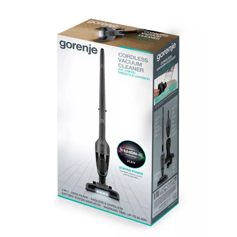 Gorenje SVC216FGD 2-in-1 stick vacuum Battery Dry HEPA Must