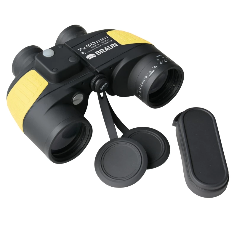 Braun Marine Binoculars binokkel BaK-4 Porro Must, Kollane