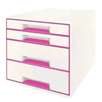 Leitz WOW Cube 4-sahtliga sahtlikapp, 4 sahtlit, Plast, Roosa, Valge, 1 tk, 287 mm, 270 mm