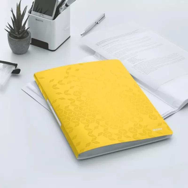 Leitz WOW PP näidikuraamat, 20 taskut, kollane