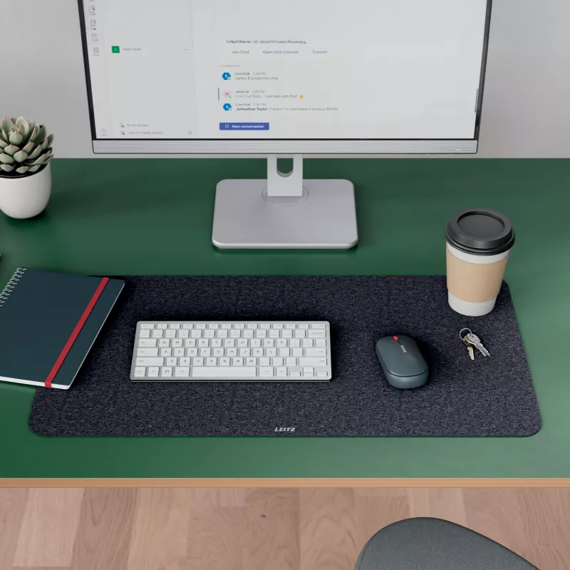 Leitz Large Felt Desk Mat, tumehall, vilt, 360 mm, 700 mm, 3 mm, 400 g