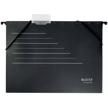 Leitz Alpha® taaskasutatud kartongist riputusmapp, A4, must, kartong, 80 g/m², 150 lehte, 348 mm